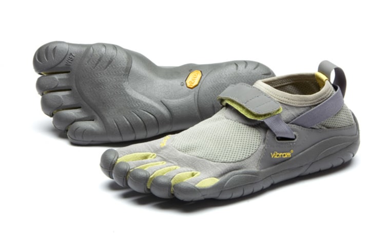 These five-toed shoe-gloves from Vibram are made to mimic the feel of walking barefoot, though with the protection of a thin rubber sole. Called the FiveFingers line, Vibram markets models like the KSO for activities ranging from rock climbing to yoga to trail running.